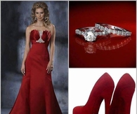 Red Gown & Accessories