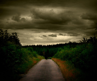 Dark and stormy road