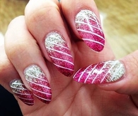 Skinny Striped glitter nails