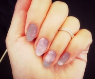 Glowing galaxy nails