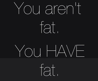 You arent fat, you have fat