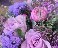 Ageratum, Lilacs & Ranuncula in Purple