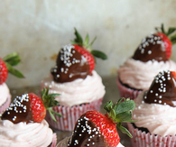 Chocolate covered strawberry cupcakes