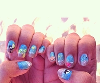 Beach themed nails