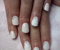 White glitter nails