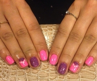 Gelish pink and purple nails