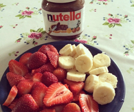 Strawberries, banana and nutella