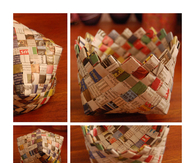 DIY Woven Newspaper Basket