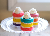 Mini Rainbow Cupcakes