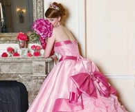 Gorgeous Pink Gown with Ruffles & Bows