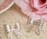 Pretty Silver Bow Earrings