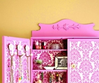 Hang Hooks in Small Cupboard for Jewelry