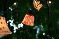 Cupcake Holders on Outdoor Lights