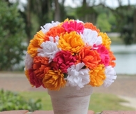 Felt Flowers in Clay Pot