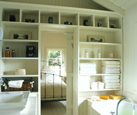 Built in Shelving for Bathroom Storage