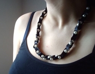Satin and Pearls Necklace