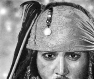 Pencile drawing of Captain Jack Sparrow