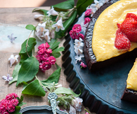 Chocolate cake with orange curd