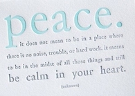 The meaning of peace...