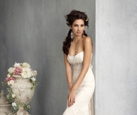 Italian Lace Strapless Wedding Gown