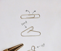Paper clip to mini hangers