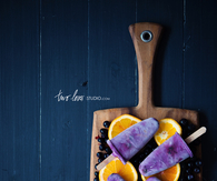 Blueberry and orange icy pops