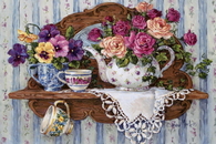 Beautiful Painting of Roses & Pansies