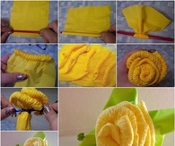 DIY Rose from Napkins