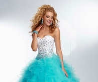 Gorgeous Turquoise Ruffled Gown