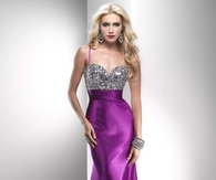 Silky Purple Dress with Sequin Top