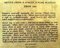Advice from a Singer Sewing Machine Manual 1949