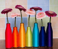 Beautiful colorful bottle craft