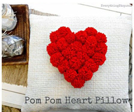 DIY Pom Pom Heart Pillow