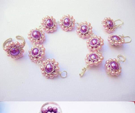 Beaded bracelet and earrings