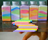 Colorful salt jar craft
