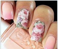 Floral ombre nails