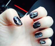 Black glitter nails