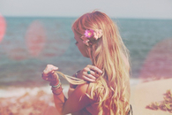 Blonde beach hair