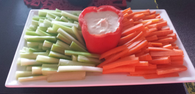 Celery and carrots with dip