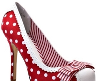 Red & White Pumps with Dots & Stripes