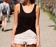 Lace Shorts & Platform Sandals