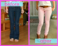 DIY Pastel skinny jeans