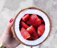 Coconut and strawberries