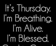 It's Thursday