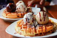 Ice cream and waffles