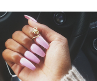 Square pink nails