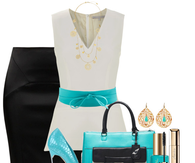 Black with Turquoise Accessories