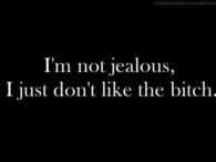 Im not jealous, i just dont like the bitch