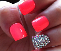 Bright red spike nails