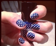 Polka dot navy nails